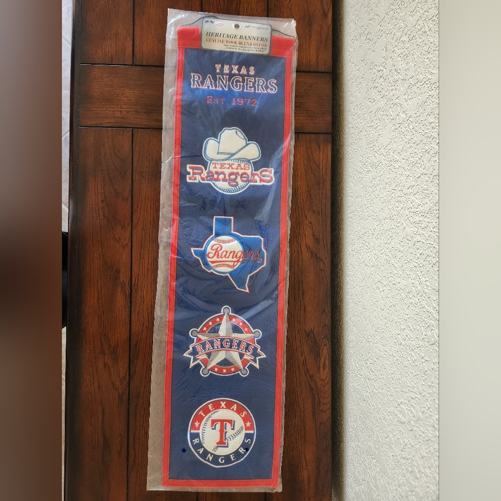 Texas Rangers Logo Evolution Heritage Banner